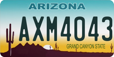 AZ license plate AXM4043