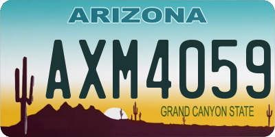 AZ license plate AXM4059