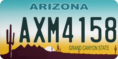 AZ license plate AXM4158