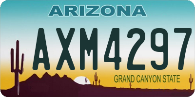 AZ license plate AXM4297