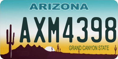 AZ license plate AXM4398