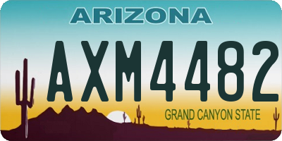 AZ license plate AXM4482