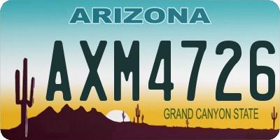 AZ license plate AXM4726