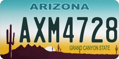 AZ license plate AXM4728