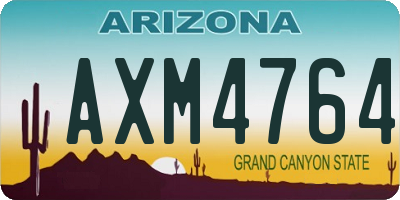 AZ license plate AXM4764