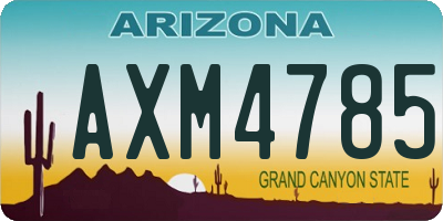 AZ license plate AXM4785