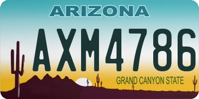 AZ license plate AXM4786