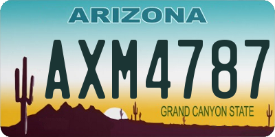 AZ license plate AXM4787