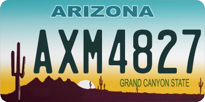 AZ license plate AXM4827