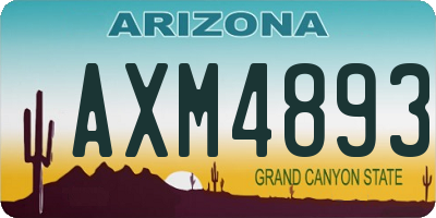 AZ license plate AXM4893