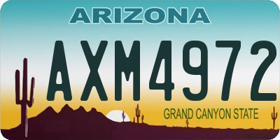 AZ license plate AXM4972