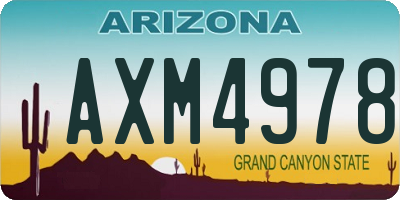 AZ license plate AXM4978