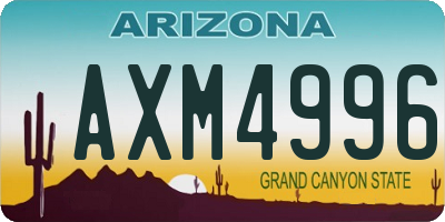 AZ license plate AXM4996