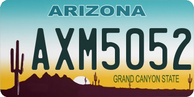 AZ license plate AXM5052