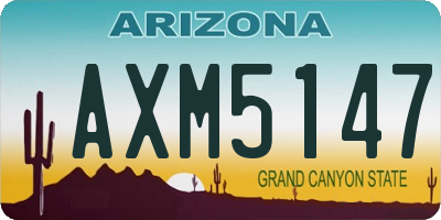 AZ license plate AXM5147