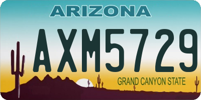 AZ license plate AXM5729