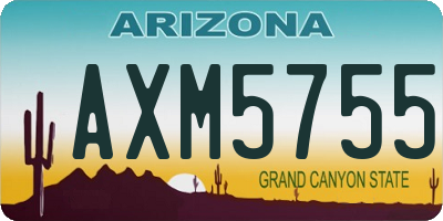 AZ license plate AXM5755