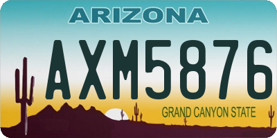 AZ license plate AXM5876