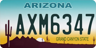 AZ license plate AXM6347