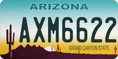 AZ license plate AXM6622