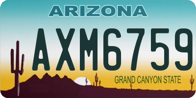 AZ license plate AXM6759