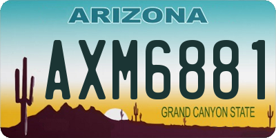 AZ license plate AXM6881