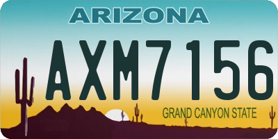 AZ license plate AXM7156