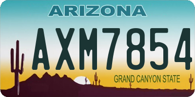 AZ license plate AXM7854