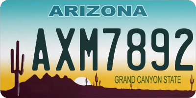 AZ license plate AXM7892