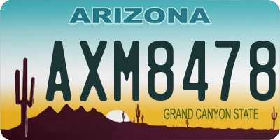 AZ license plate AXM8478