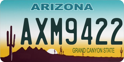 AZ license plate AXM9422