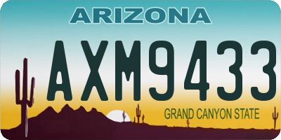 AZ license plate AXM9433