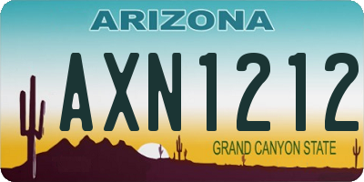 AZ license plate AXN1212