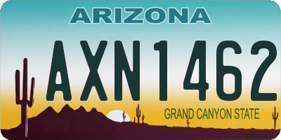 AZ license plate AXN1462