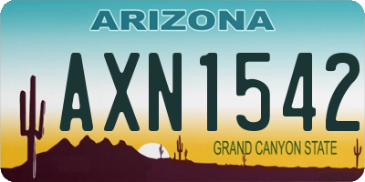 AZ license plate AXN1542