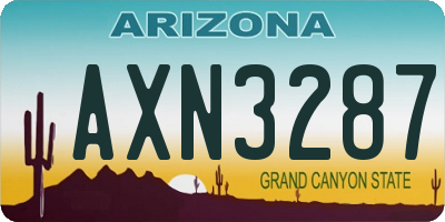 AZ license plate AXN3287