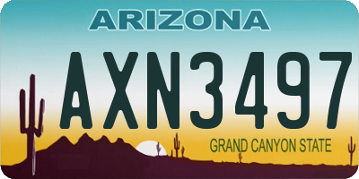 AZ license plate AXN3497