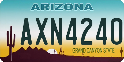 AZ license plate AXN4240