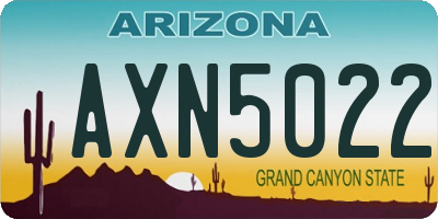 AZ license plate AXN5022