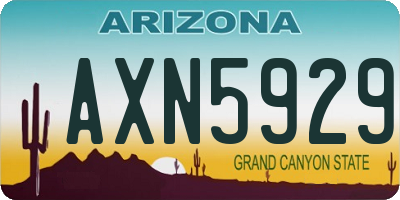 AZ license plate AXN5929