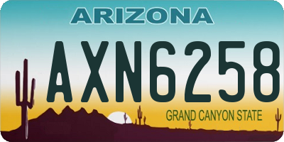 AZ license plate AXN6258