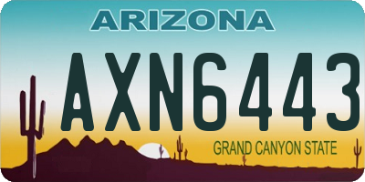 AZ license plate AXN6443
