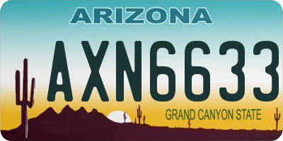 AZ license plate AXN6633