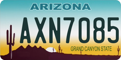 AZ license plate AXN7085