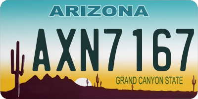 AZ license plate AXN7167