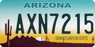 AZ license plate AXN7215