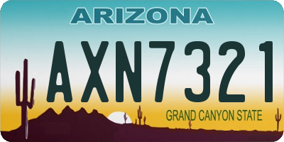 AZ license plate AXN7321