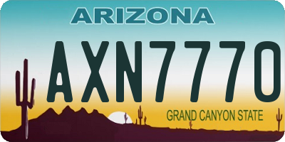 AZ license plate AXN7770