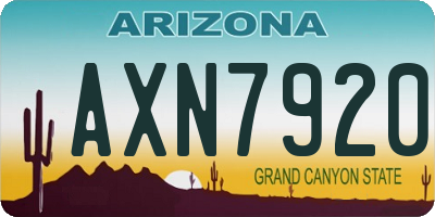 AZ license plate AXN7920