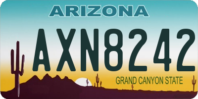 AZ license plate AXN8242